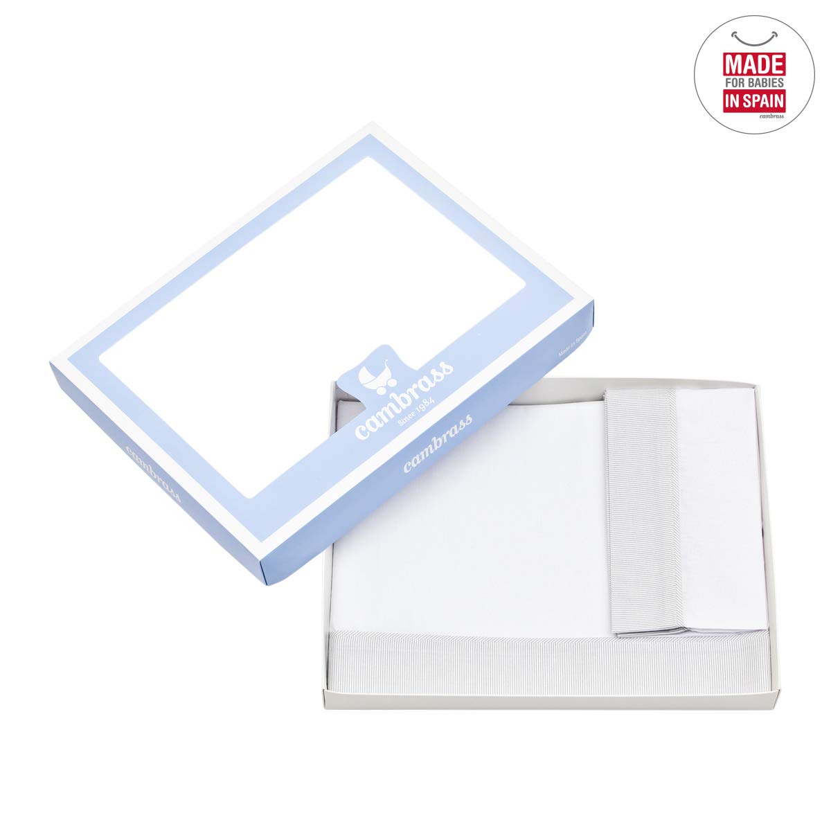 cambrass-set-lenzuola-lettino-3-pz-120x180-cm-grigio-cotone-egiziano image 2