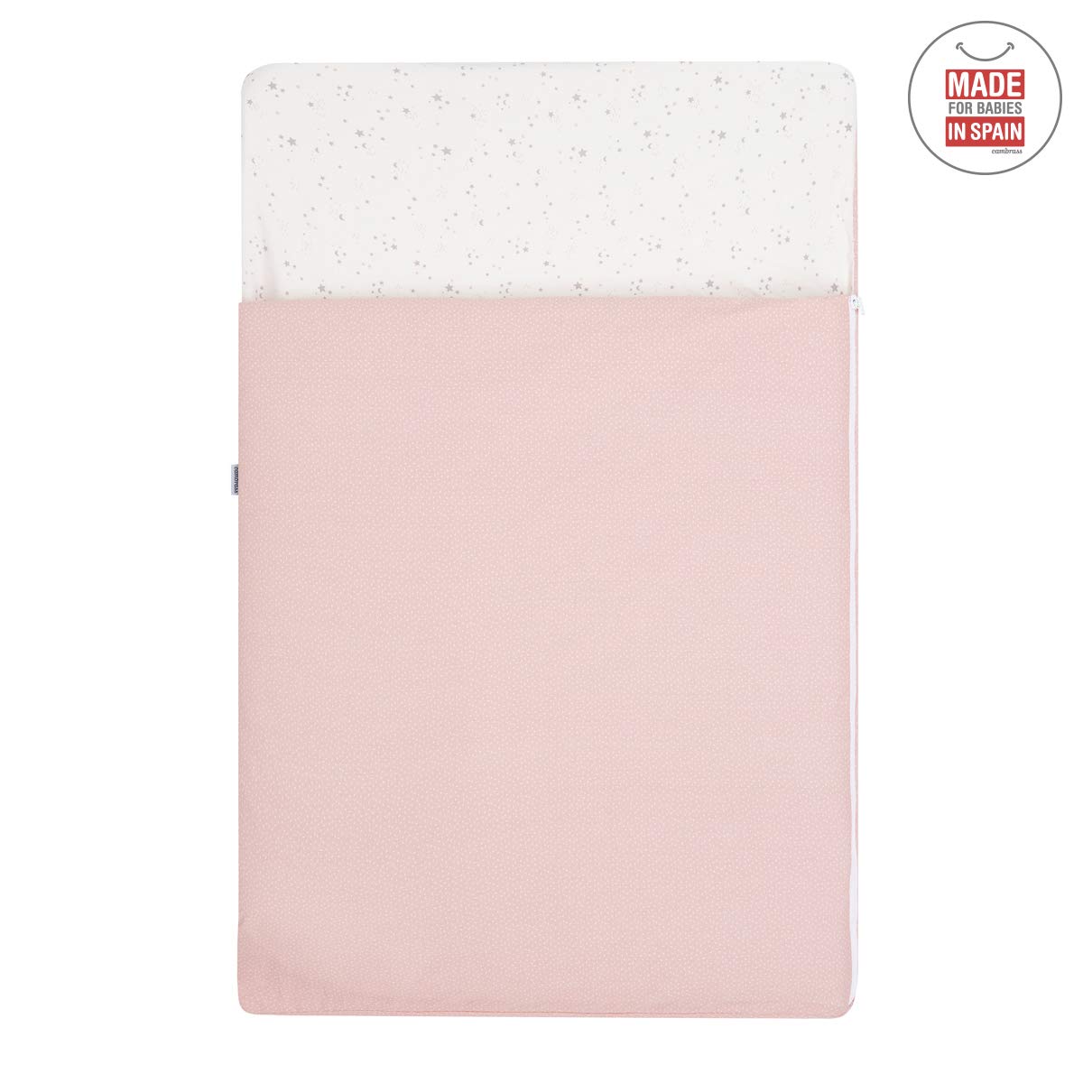 cambrass-nest-piumino-sacco-mini-culla-49-5x83-5-cm-sky-pink-con-zip-ykk image 3
