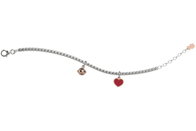nanan-bijou-bracciale-in-argento-con-campanella-e-cuore-rosso image 1