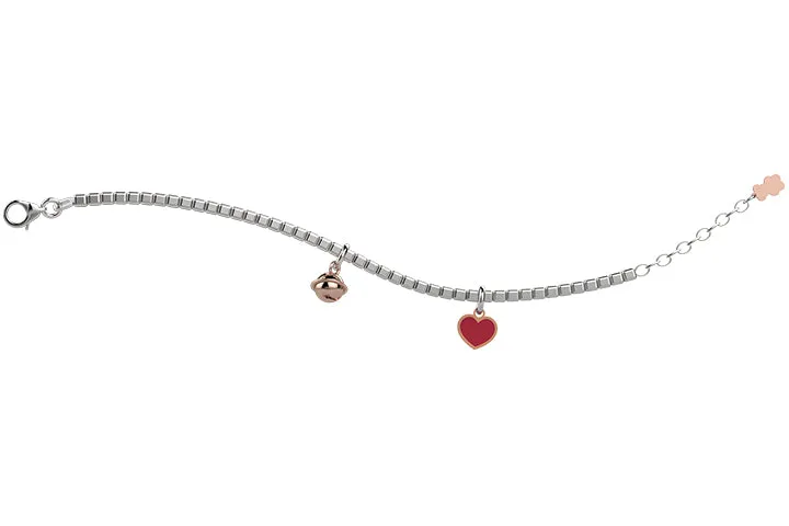 nanan-bijou-bracciale-in-argento-con-campanella-e-cuore-rosso image 1