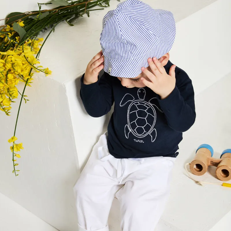 nanan-cappello-blu-alla-pescatora-a-righe image 1