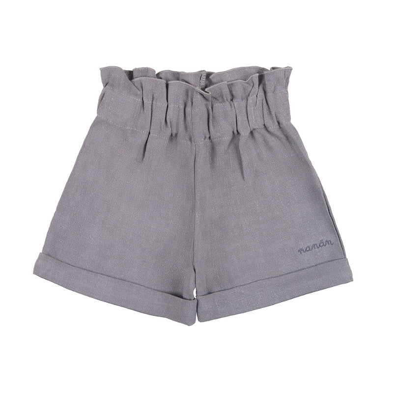 nanan-shorts-in-lino-con-frappa-in-vita-ed-elastico-interno image 1