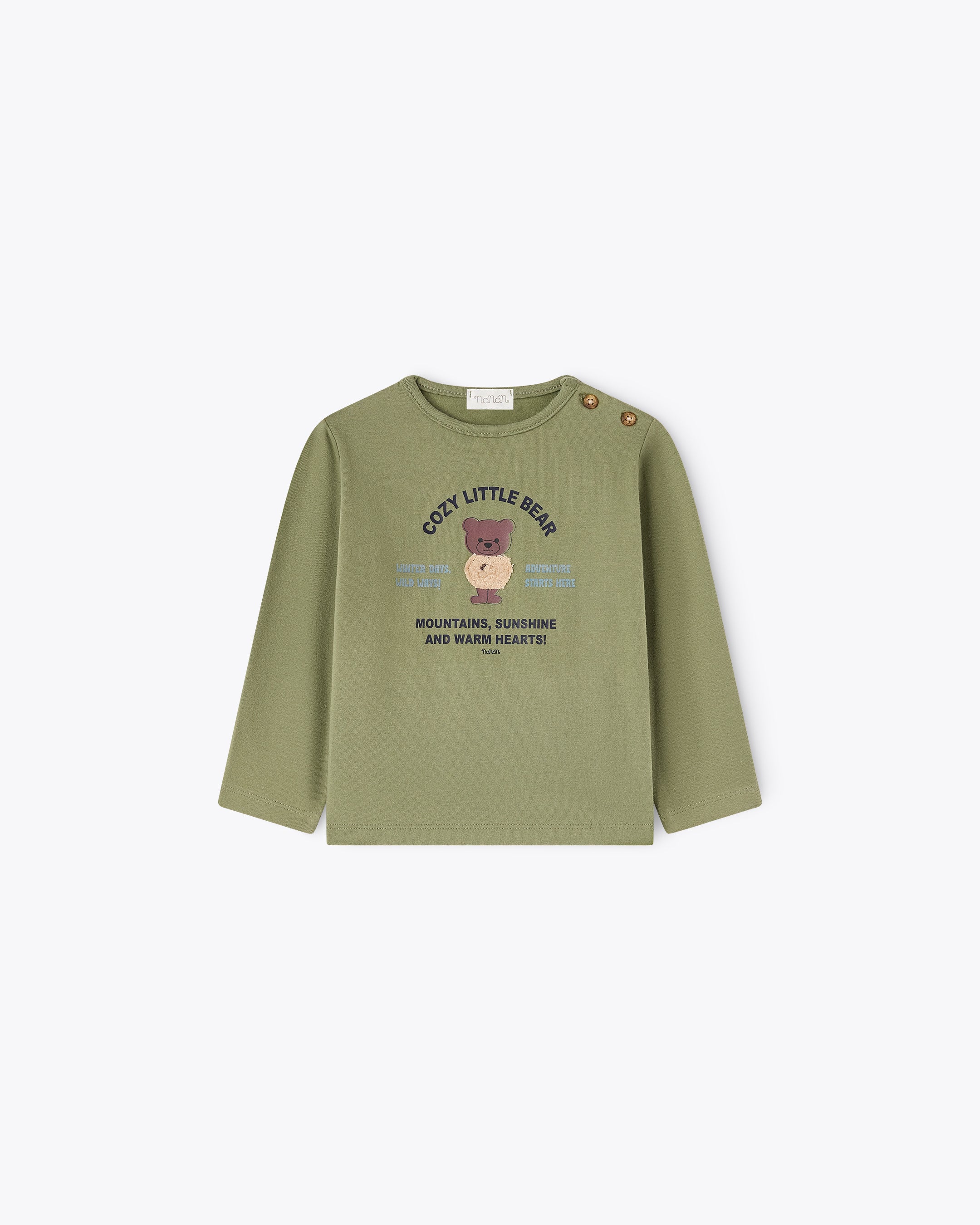 nanan-t-shirt-verde-manica-lunga-jersey-con-tato-bimbo image 1