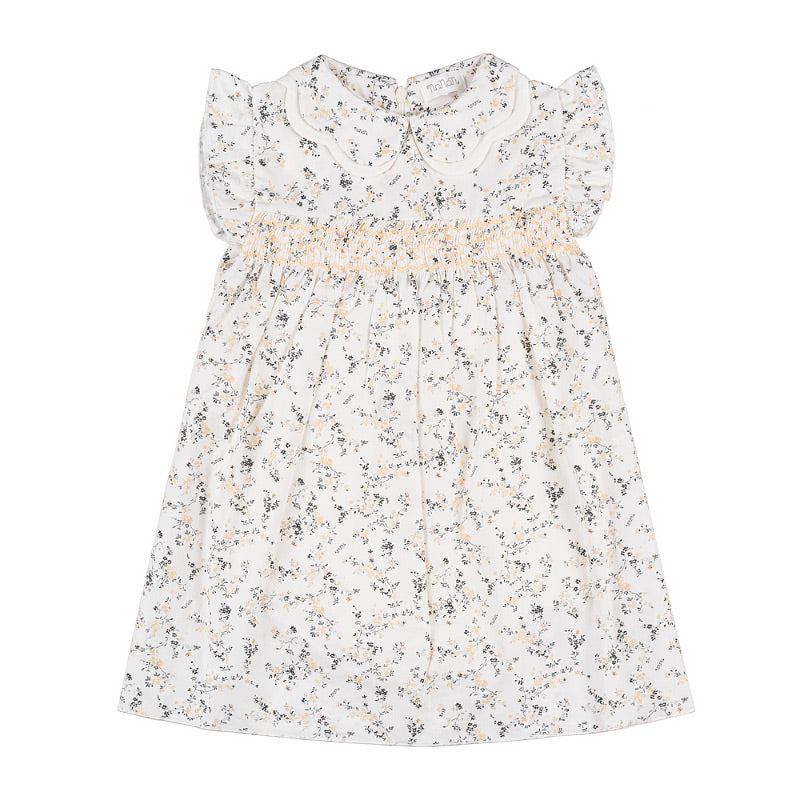 nanan-abito-a-body-fiorato-con-colletto-e-smock image 1