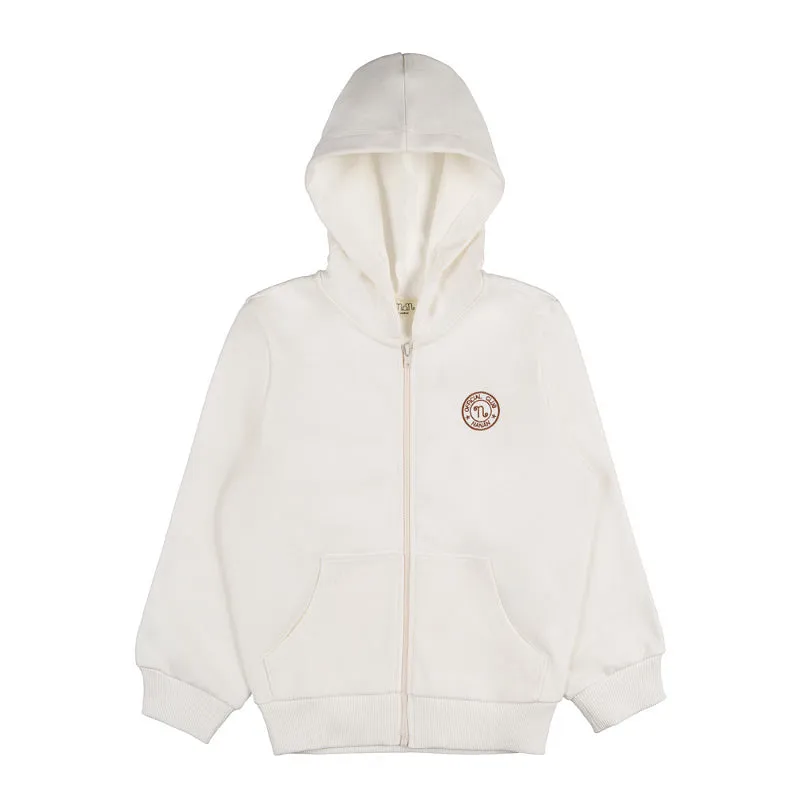 nanan-felpa-off-white-con-cappuccio-e-zip-bambino image 1