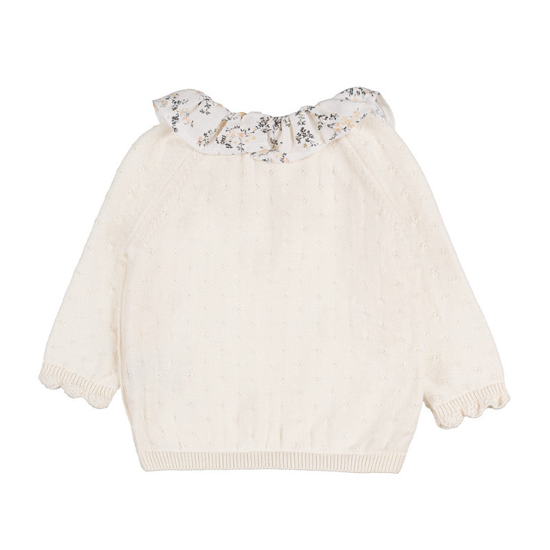 nanan-tutina-due-pezzi-off-white-con-colletto-fiorato image 2