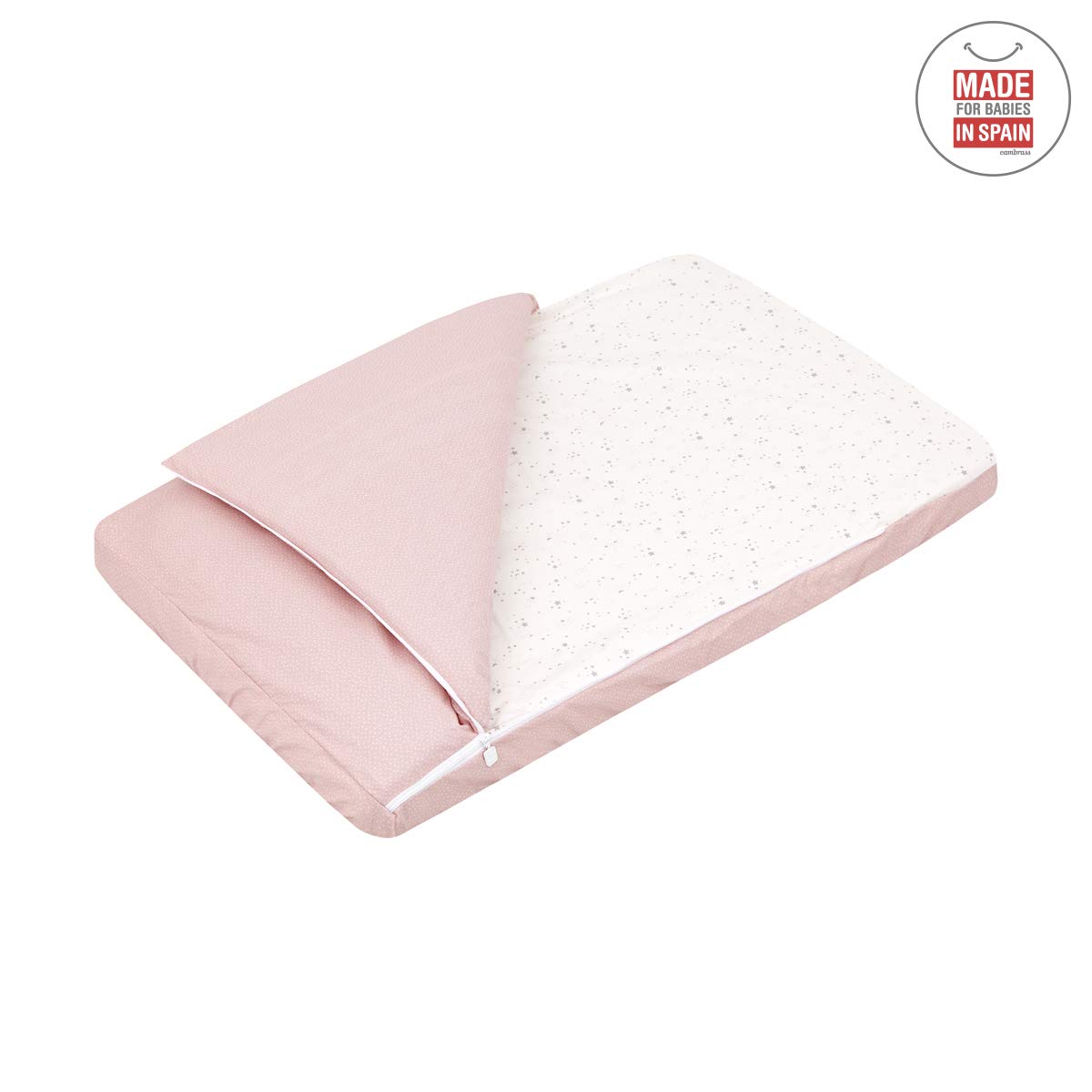 cambrass-nest-piumino-sacco-mini-culla-49-5x83-5-cm-sky-pink-con-zip-ykk image 2