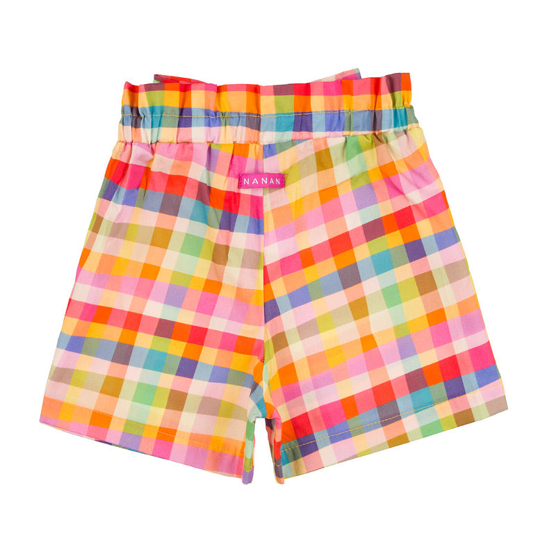nanan-shorts-a-quadretti-bambina-con-fiocco-frontale image 2