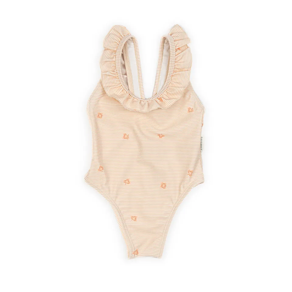 bamboom-tutina-da-mare-bimba-stripe-and-leaves-433-spalle-volant image 1