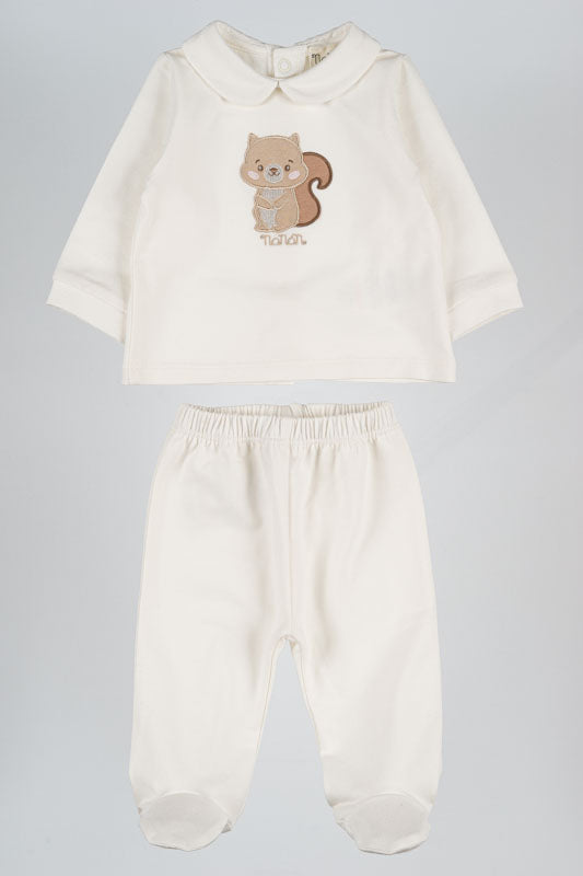 nanan-tutina-avorio-2-pezzi-in-jersey-con-ricamo-scoiattolo image 4