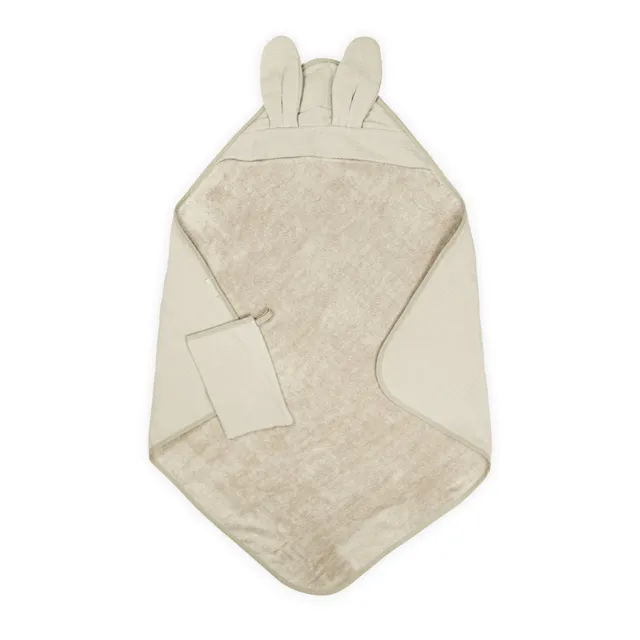 bamboom-bagno-duo-waffle-sea-breeze-355-asciugamano-con-cappuccio-guanto image 1