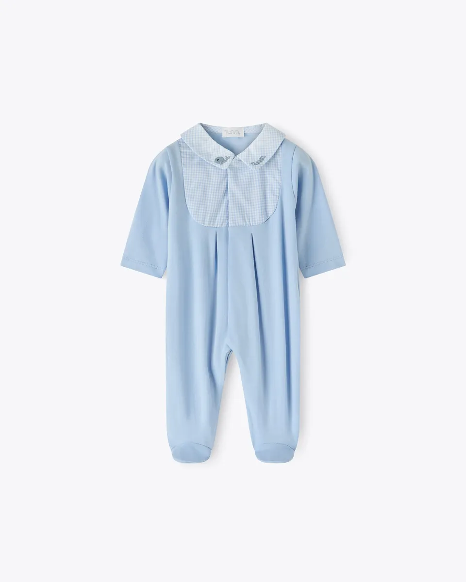 nanan-tutina-neonato-azzurra-ciniglia-a-coste-vichy image 1