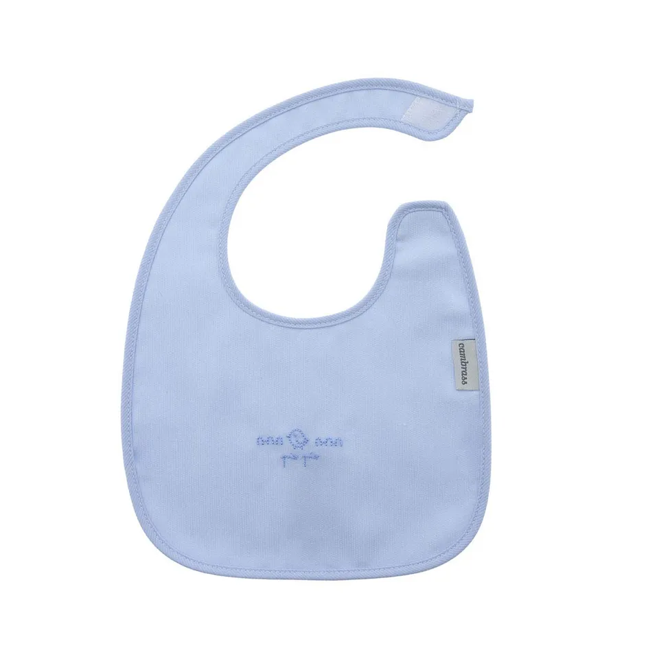 bavaglino-quadrato-con-velcro-cambrass-pio-pio-azzurro-20x26-cm image 1