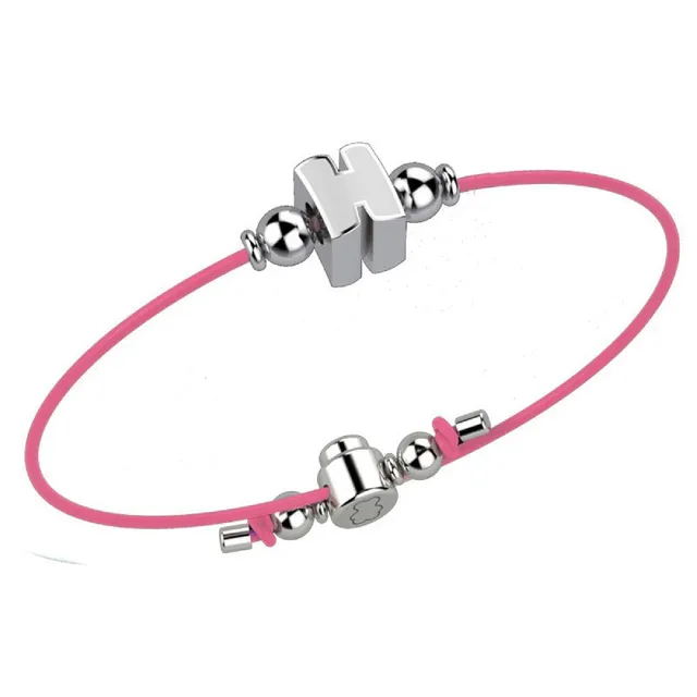 nanan-bijou-bracciale-rosa-con-iniziale-h-in-argento-925 image 1