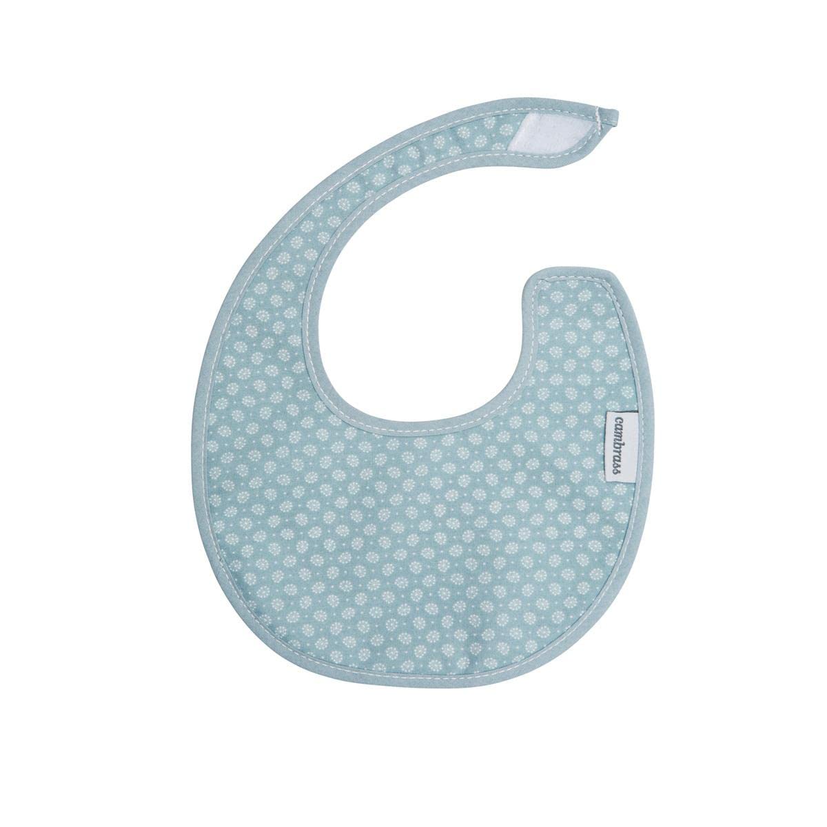 cambrass-43361-bavetta-rotonda-astra-azzurro-fiori-16x19-cm-bavaglino-neonato image 2