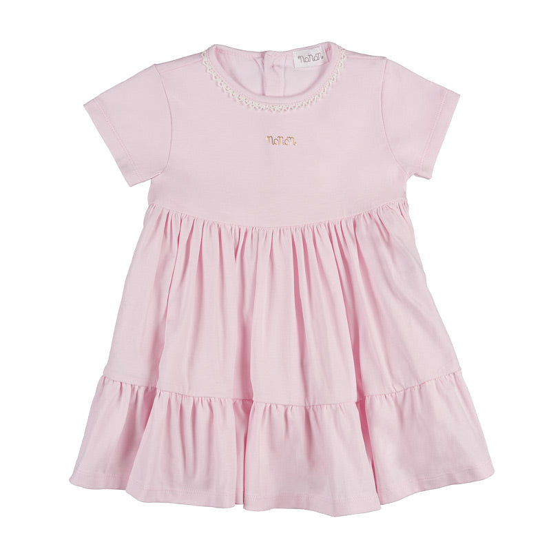 nanan-abito-rosa-mezza-manica-in-jersey-con-passamaneria image 2