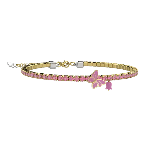 nanan-bracciale-tennis-farfalla-in-argento-925-con-pietre-rosa image 1