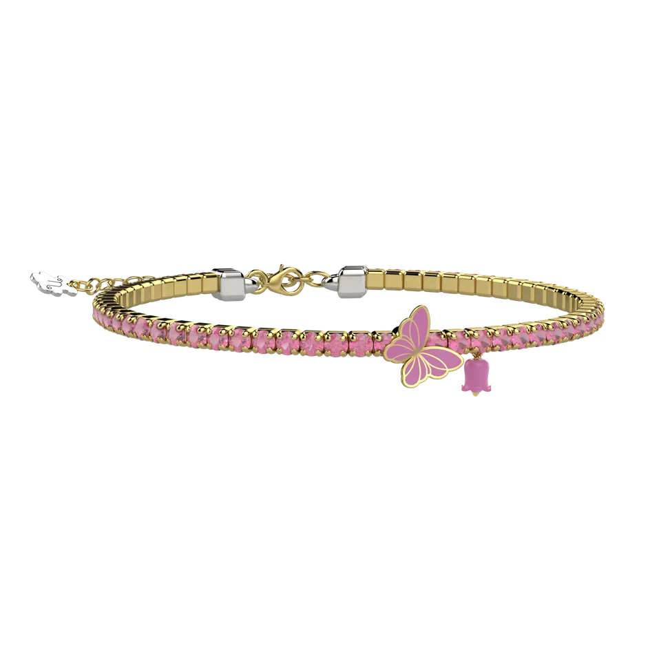 nanan-bracciale-tennis-farfalla-in-argento-925-con-pietre-rosa image 1