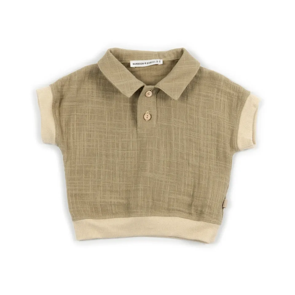 bamboom-polo-bimbo-mustard-270-polo-cotone-effetto-lino image 1