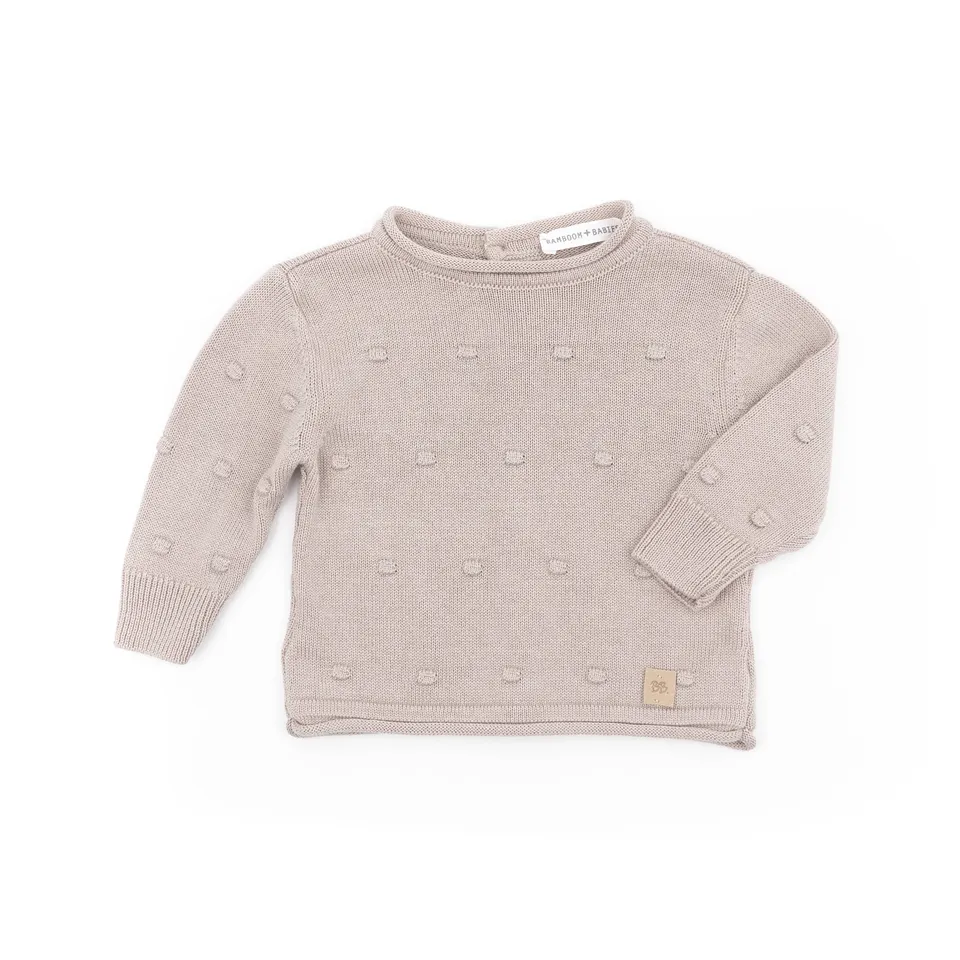 bamboom-maglia-apertura-dietro-mini-pom-pom-cammello-33 image 1