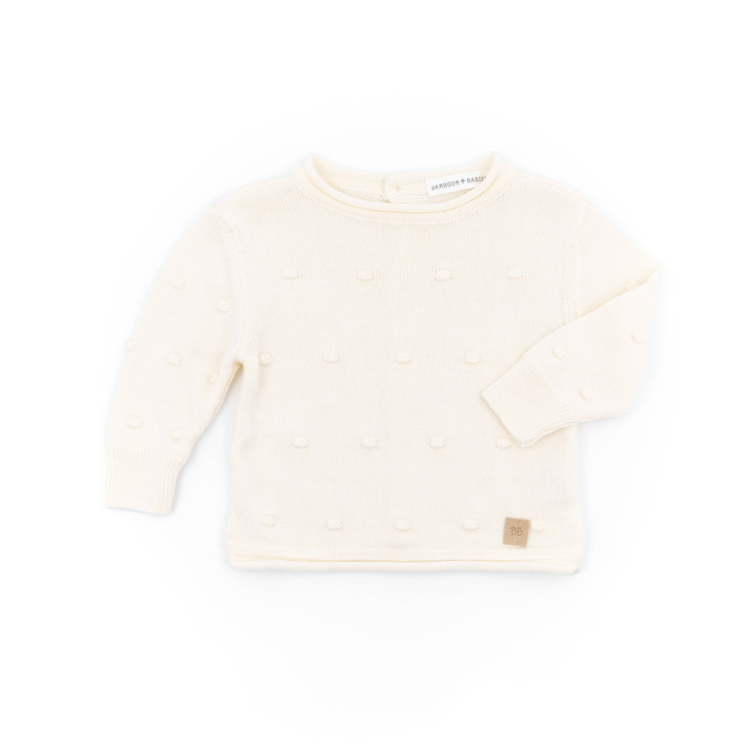 bamboom-maglia-apertura-dietro-mini-pom-pom-bianco-01 image 1