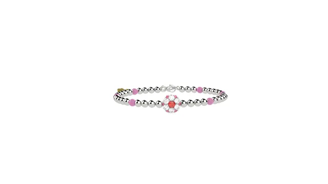 nanan-bijou-fiori-di-luce-silver-pietra-rossa-bracciale-argento-925 image 1