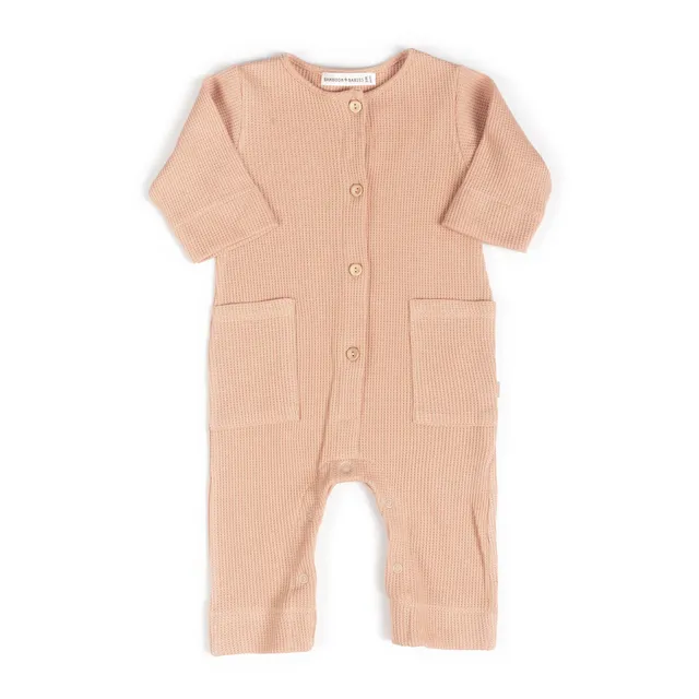 bamboom-tuta-con-tasche-coral-276-bimba-in-jersey-waffle image 1