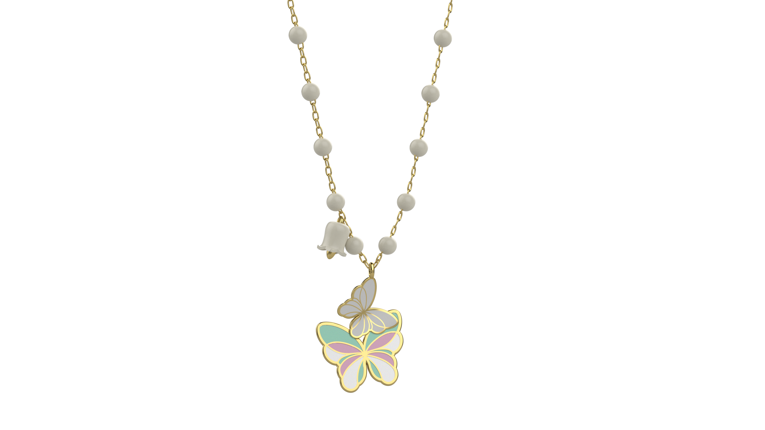 nanan-pendente-farfallina-dei-colori-bianca-argento-925 image 1