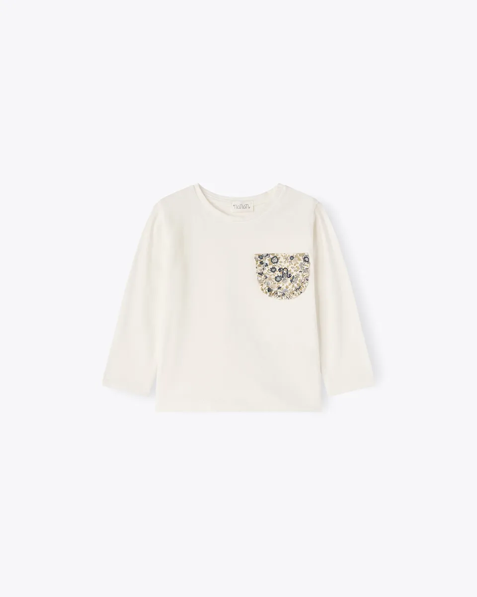 nanan-t-shirt-avorio-manica-lunga-jersey-taschino-fiorellini image 1