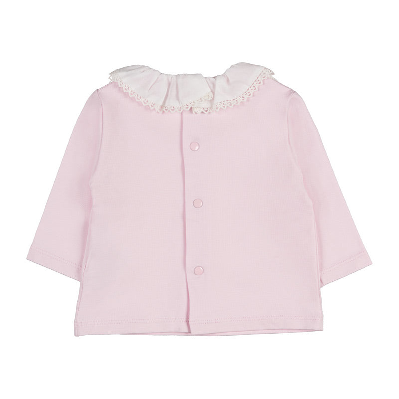 nanan-tutina-2-pezzi-rosa-con-colletto-frappa-neonata image 2