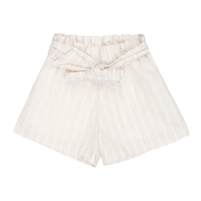 nanan-shorts-a-righe-panna-con-fiocco image 1