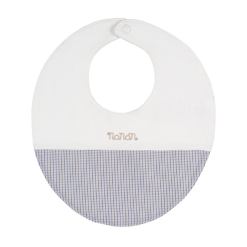 nanan-bavaglio-off-white-bavaglino-neonato-cotone-check-verde image 1
