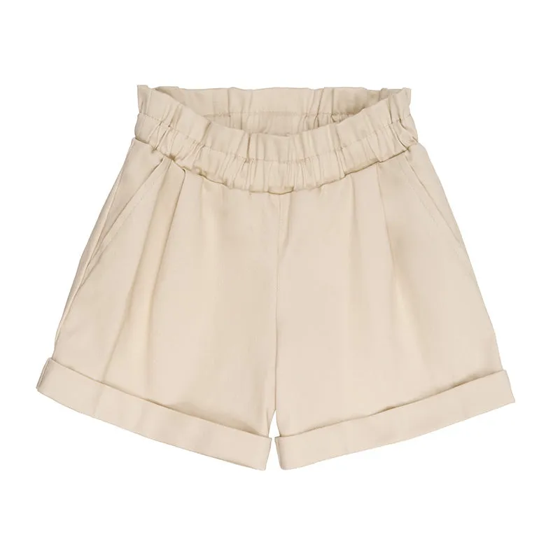 nanan-shorts-beige-in-cotone-con-frappa-e-tasche-alla-francese image 1