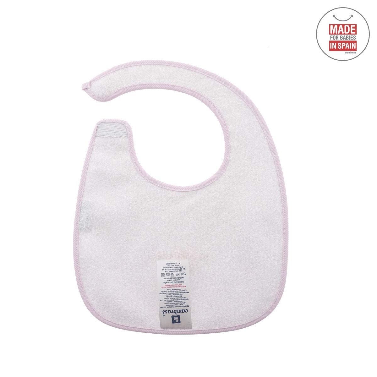 bavaglino-quadrato-con-velcro-cambrass-pio-pio-rosa-20x26-cm image 2