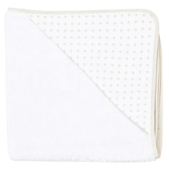 cambrass-35110-accappatoio-neonato-80x80-cm-beige-star-in-tencel image 1