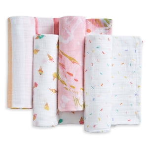 aden-anais-essentials-mussola-in-cotone-swaddle-4-pack-icecream-dreams image 5