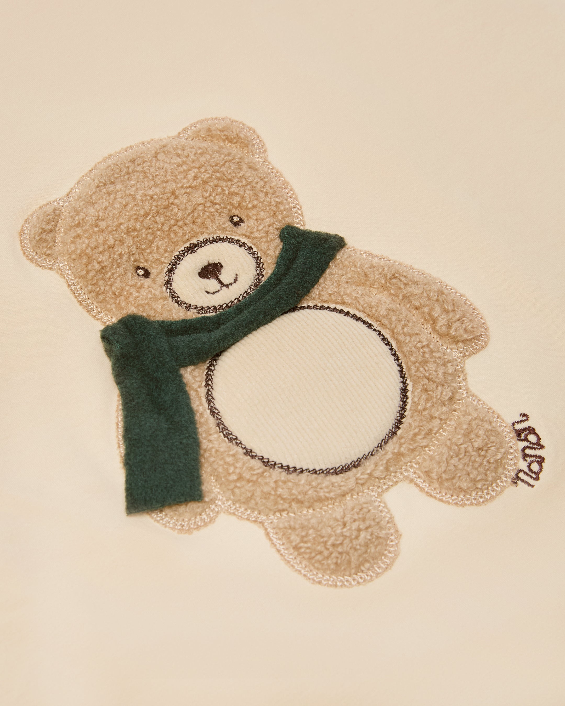 nanan-coperta-beige-in-felpa-con-tato-applicato image 3