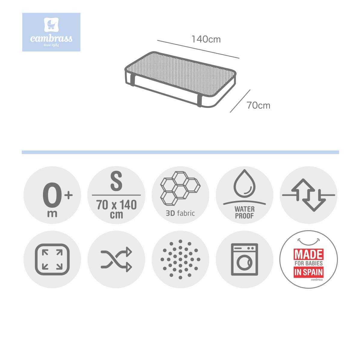 cambrass-protezione-materasso-3d-70-cm-bianco image 3