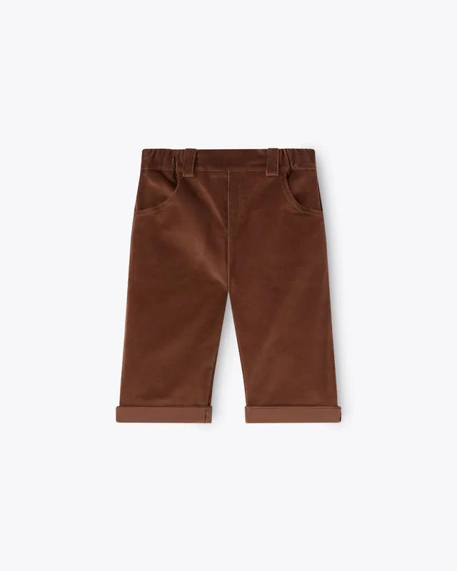 nanan-pantalone-marrone-5-tasche-in-velluto-a-coste image 1