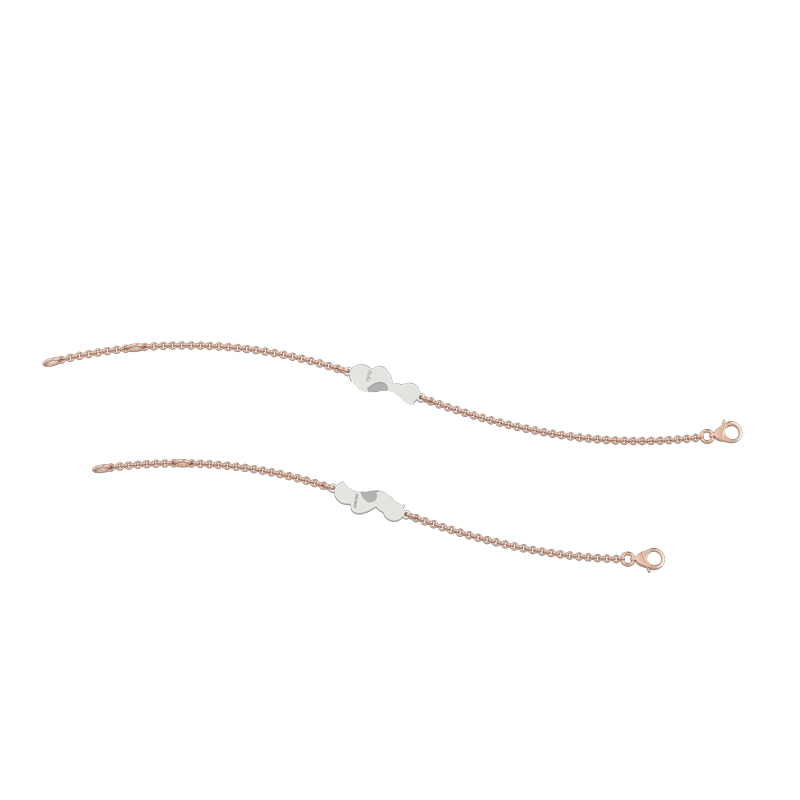 nanan-bracciale-mamma-e-bimbo-oro-rosa-orsetto-argento-925 image 2