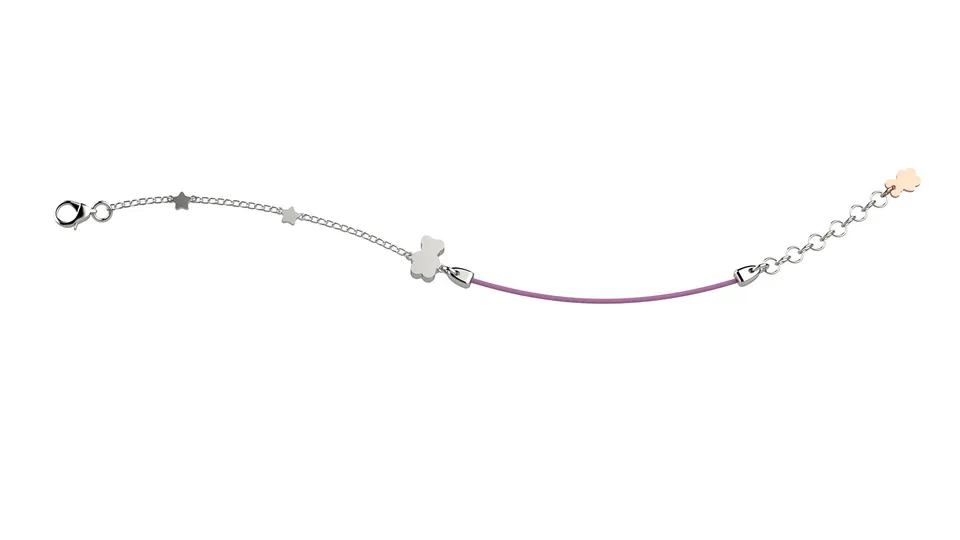 nanan-bijou-bracciale-argento-925-con-orsetto-laccio-lilla-2 image 1
