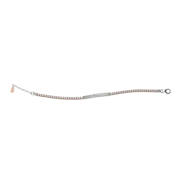 nanan-bijou-bracciale-tennis-mamma-argento-con-oro-rosa image 1
