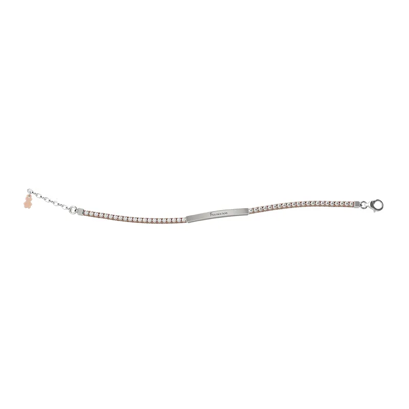 nanan-bijou-bracciale-tennis-mamma-argento-con-oro-rosa image 1