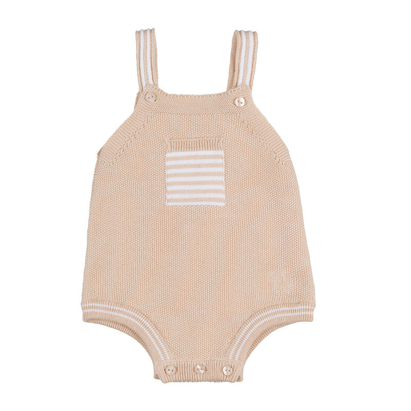 nanan-salopette-beige-in-cotone-organico-con-t-shirt-coordinata image 3