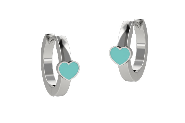 nanan-orecchini-cerchio-con-cuore-turchese-in-argento-925 image 1