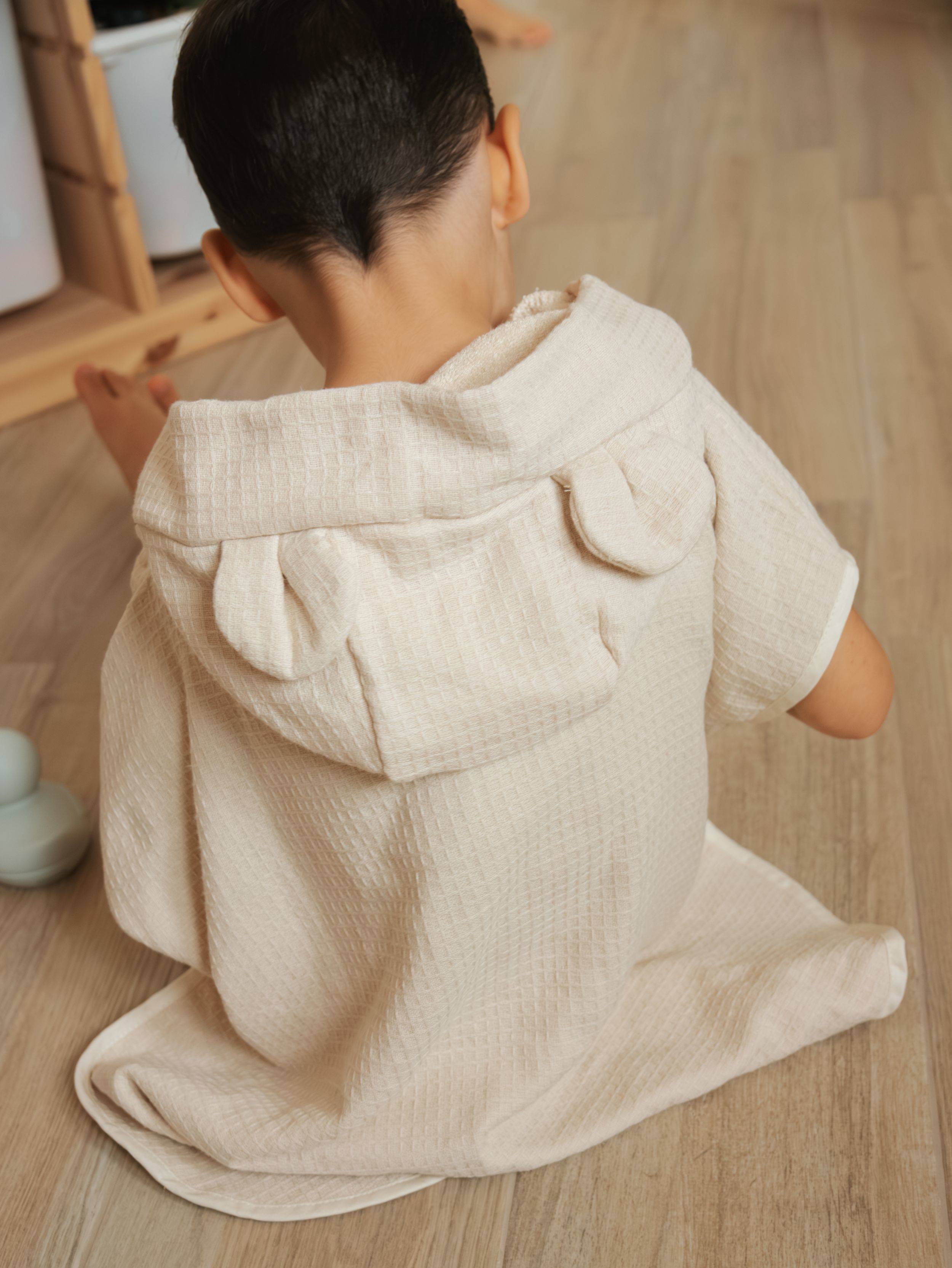 bamboom-poncho-waffle-con-cappuccio-warm-white-345 image 6