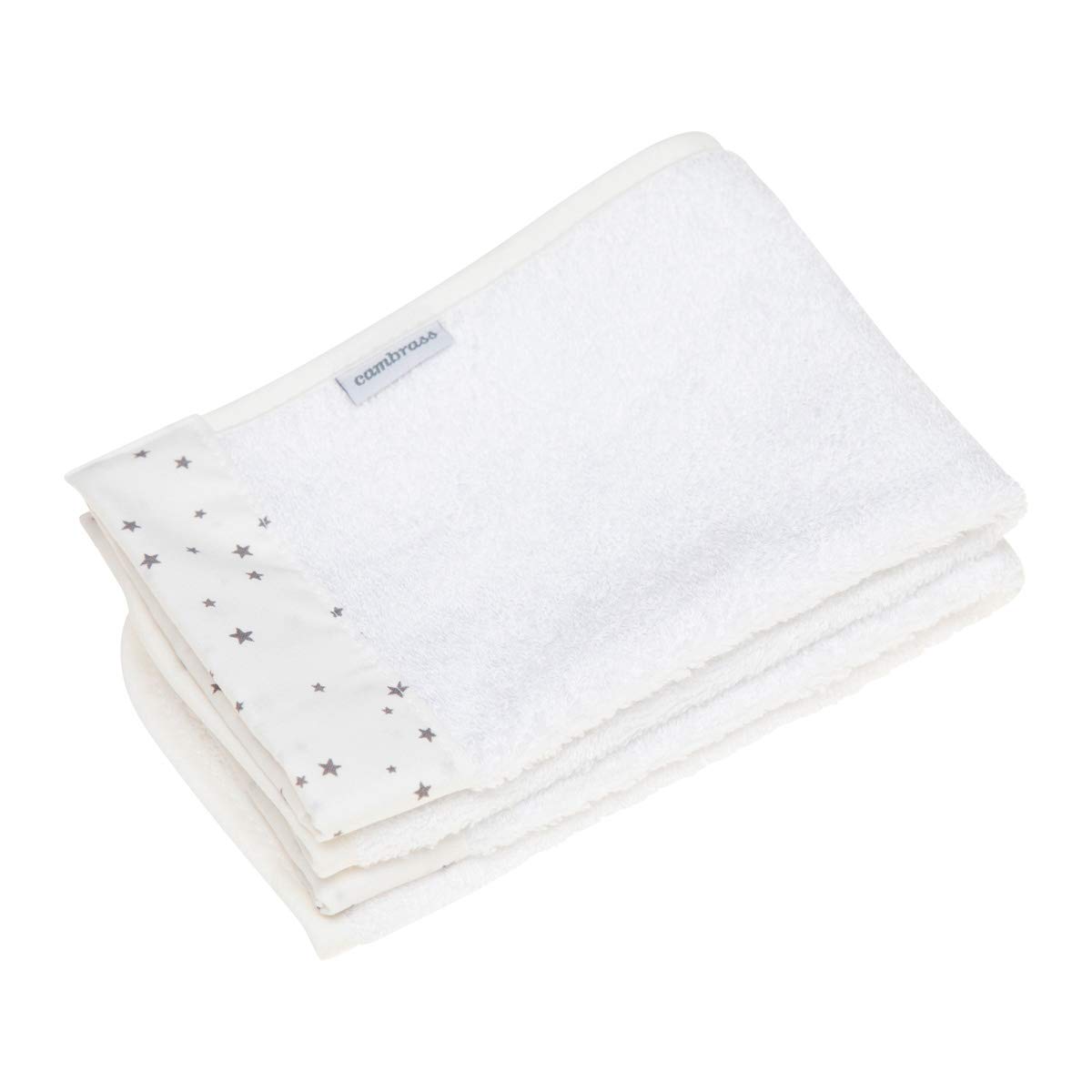 cambrass-43355-set-2-asciugamani-astra-grigio-25x35-cm-bavette-neonato-tencel image 1