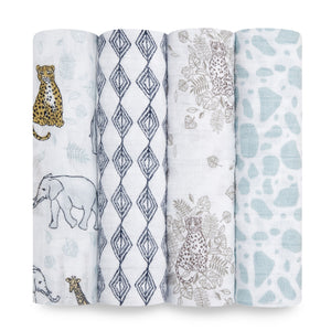 aden-anais-boutique-jungle-baby-mussola-cotone-swaddle-4-pezzi image 2