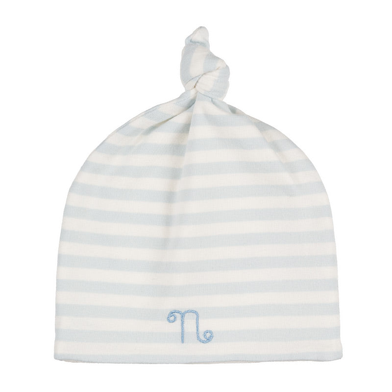 nanan-berretta-azzurra-a-righe-con-nodino-cappellino-neonato image 1