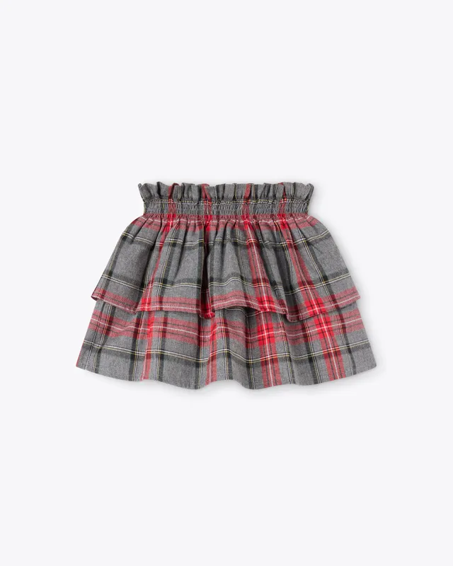 nanan-gonnellina-scozzese-grigio-e-rosso-a-balze image 1